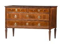 An Italian Walnut and Parquetry Commode