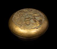 A Gilt Bronze Covered Seal Paste Box