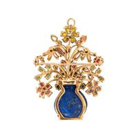 YELLOW GOLD AND MULTIGEM 'JARDINIERE' PENDANT/BROOCH