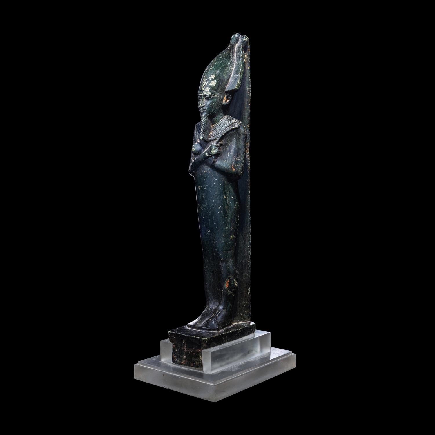 An Egyptian Black Steatite Osiris