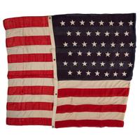 [FLAGS & PATRIOTIC TEXTILES]. Two 45-star flags. [Ca 1896-1908].