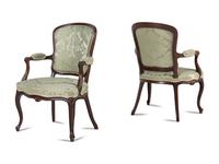 A Pair of George III Solid Mahogany Armchairs