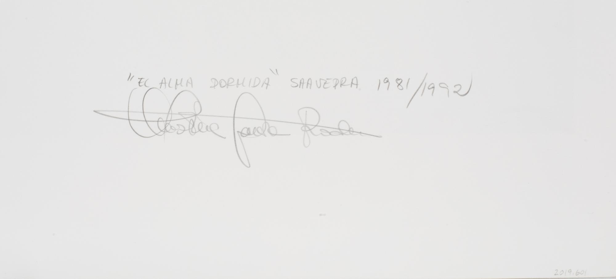 El Alma Dormida, Saavedra , 1981; printed 1992
