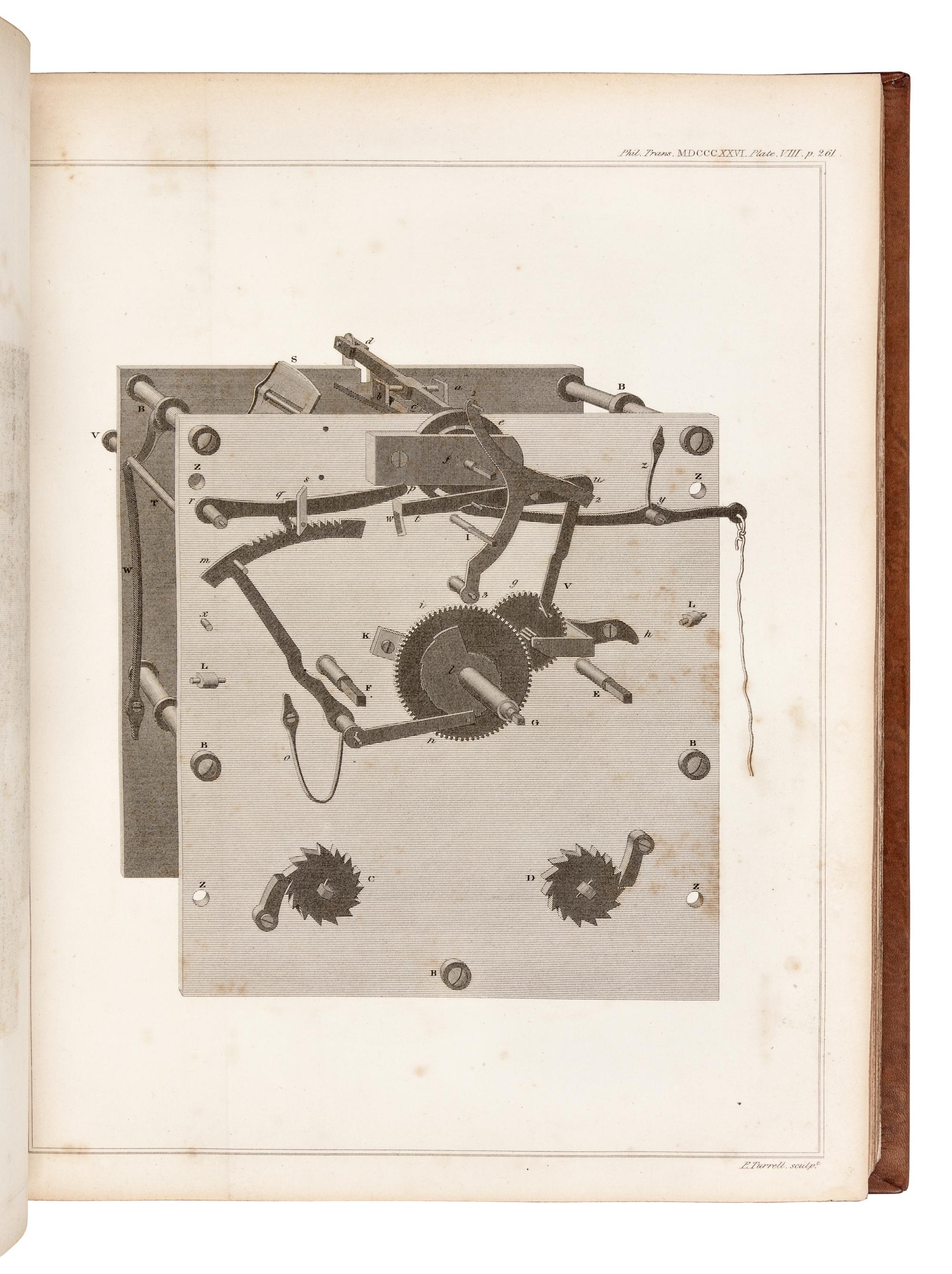 BABBAGE, Charles (1791-1871). “On a method of expressing by signs the action of machinery.” – “On electrical and magnetic rotations.” In: Philosophical Transactions of the Royal Society of London for the year MDCCCXXVI , Vol. 116, Part 3, pp. 250-65 (first work); pp. 494-528 (second work). London: W. Nicol 1826.