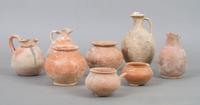 A Collection of Ten Roman or Near East Earthenware Vessels, Height of tallest 7 inches.