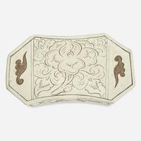 A Chinese Cizhou carved-slip decorated pottery pillow Northern Song Dynasty