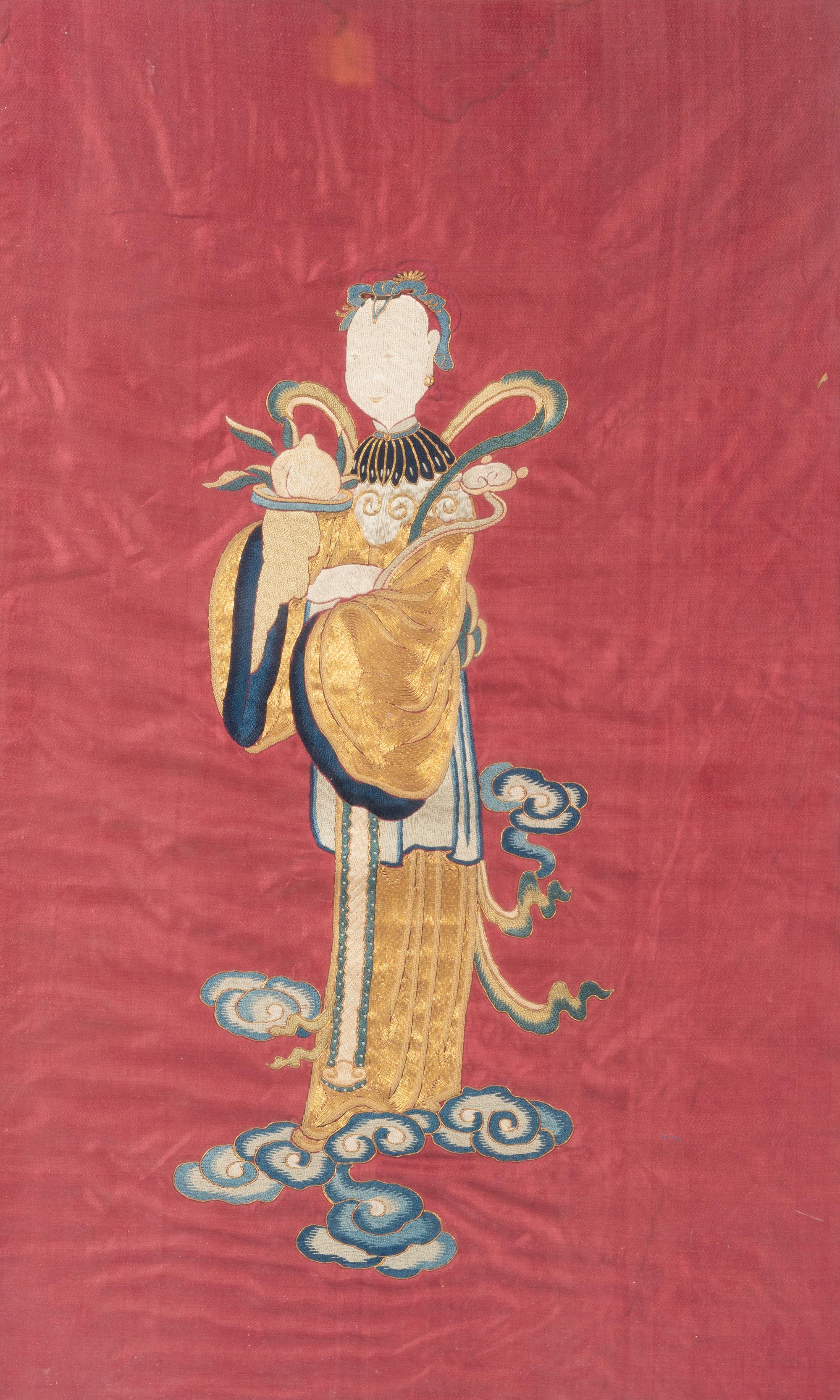 Three Chinese Silk Embroidered Panels