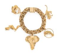 YELLOW GOLD CHARM BRACELET