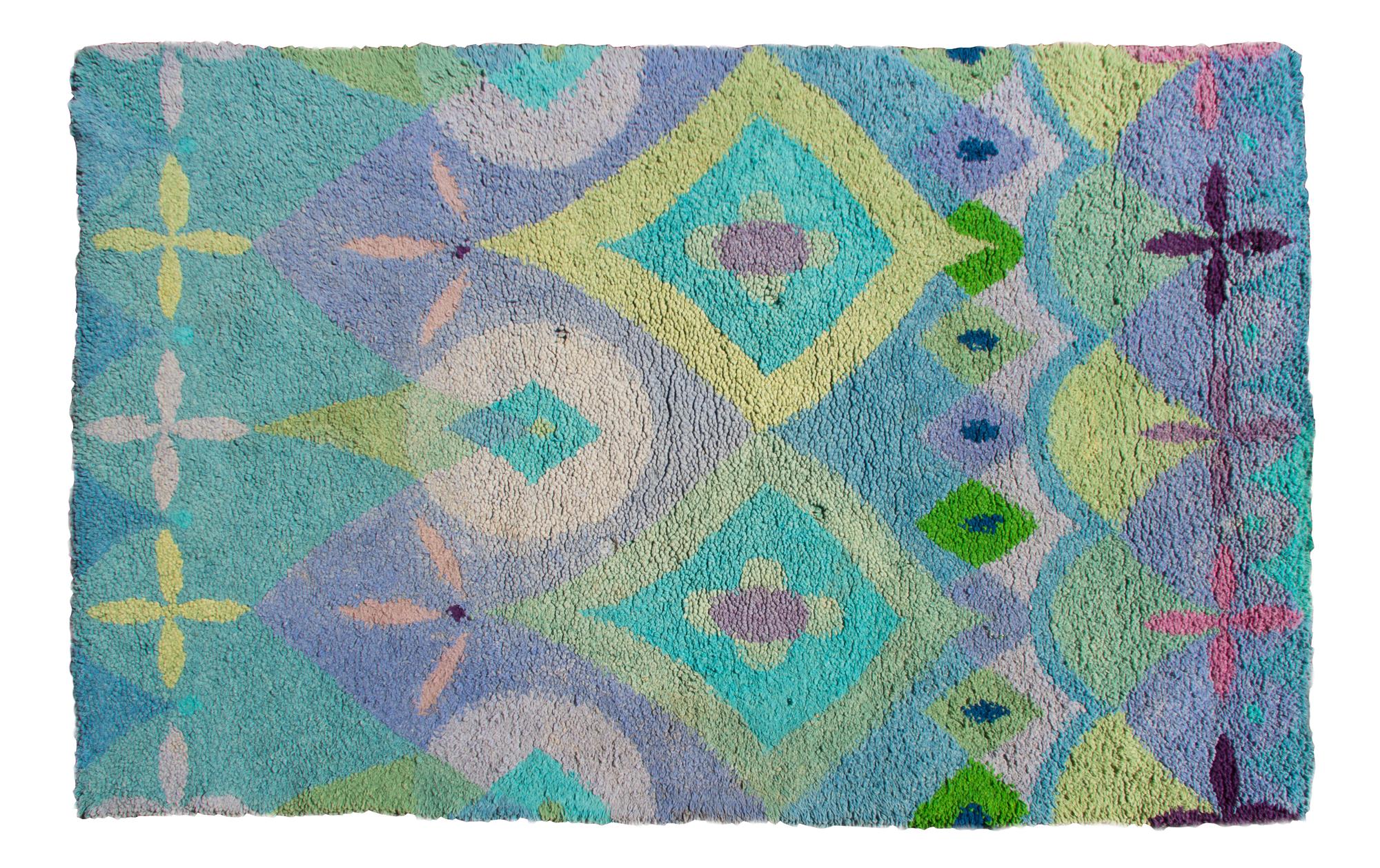 A Cynthia Sargent Hand Woven Wool Rug 9 feet 2 inches x 6 feet 10 inches. — MID 20TH CENTURY