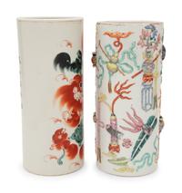Two Chinese Porcelain Hat Stands