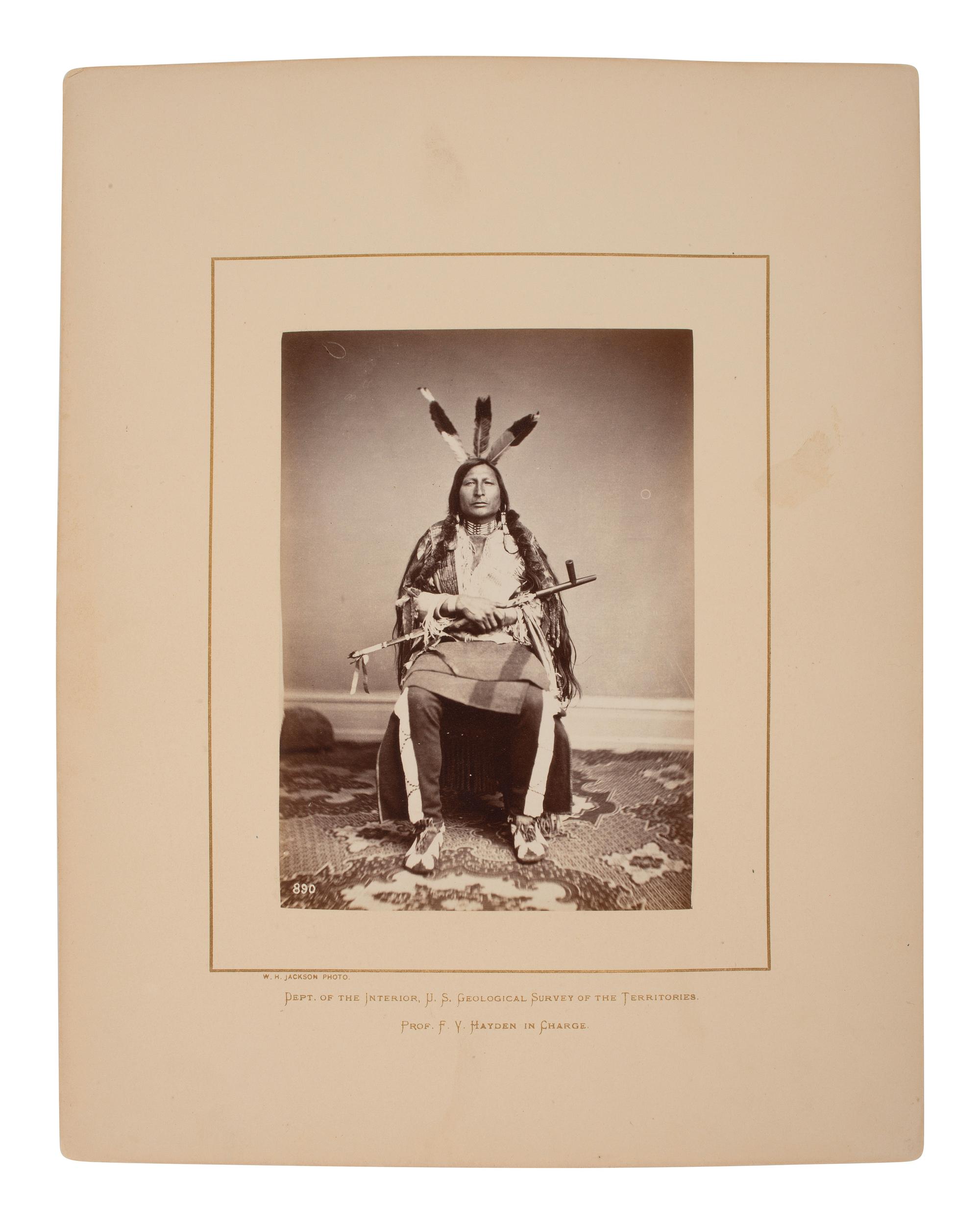 [SHINDLER, Antonio Zeno (1823-1899), photographer]. Photograph of Iron Black Bird, Yankton Dakota. [Washington, DC, 1867].