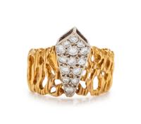 BICOLOR GOLD AND DIAMOND RING