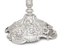 A Pair of Tiffany and Co. Silver Five-Light Candelabra