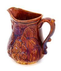 A Brown-Glazed Majolica Pitcher