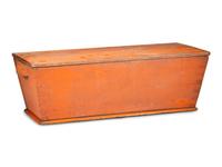 A Salmon Painted Poplar or Maple Dough Box