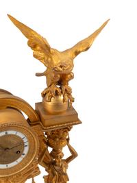 A Large Restauration Gilt Bronze Mantel Clock