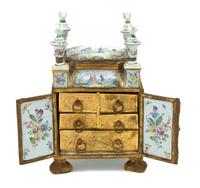 A Viennese Enamel and Gilt Bronze Neccessaire Height 6 1/2 x width 4 1/4 x depth 3 3/4 inches. — 19TH CENTURY