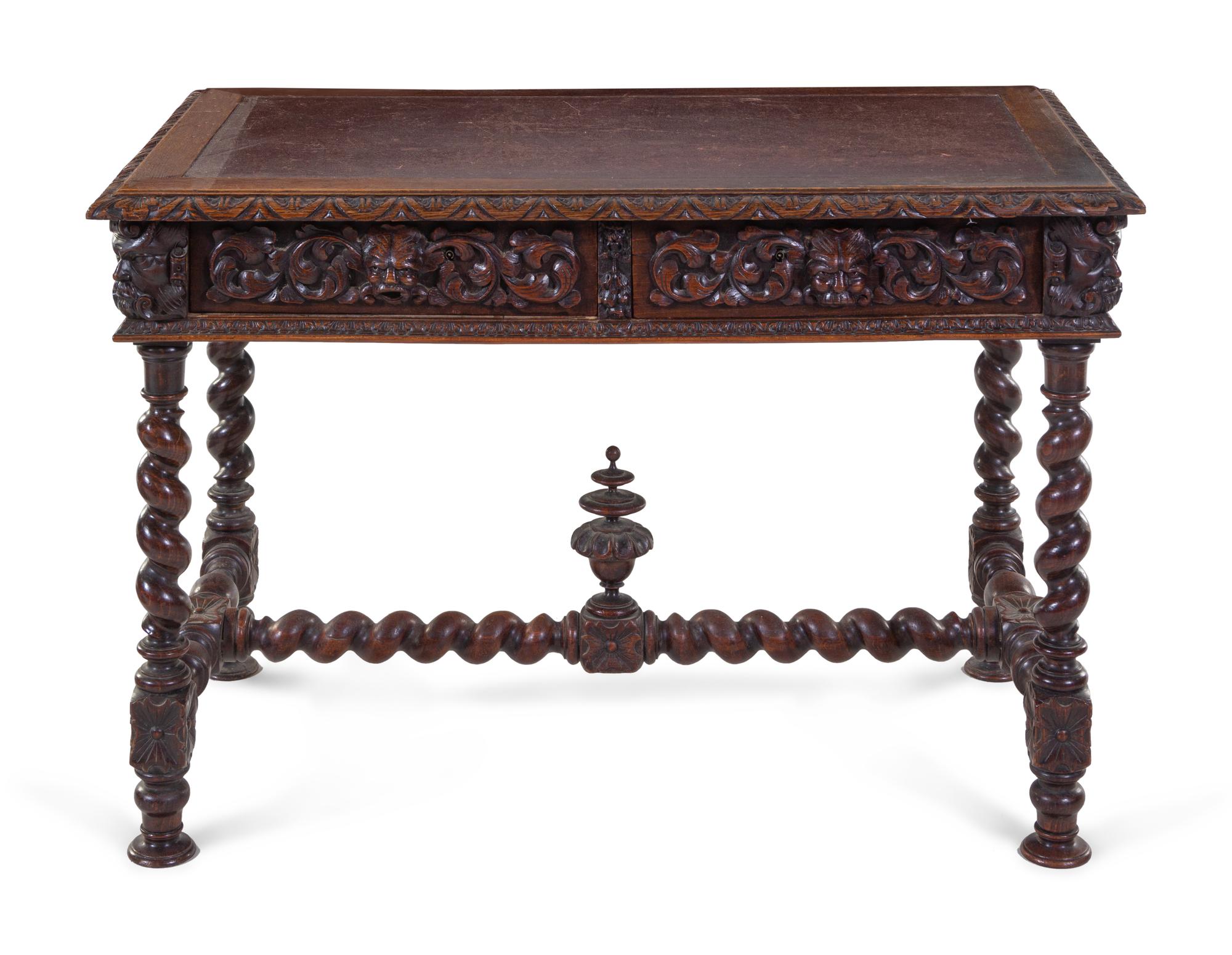 A Baroque Revival Carved Oak Table