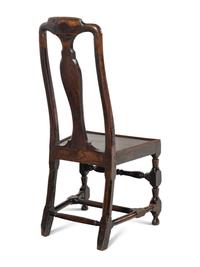 A Pair of Queen Anne Oak 'Solid Seat' Side Chairs