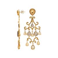 CITRINE, SMOKY QUARTZ AND DIAMOND CHANDELIER EARRINGS