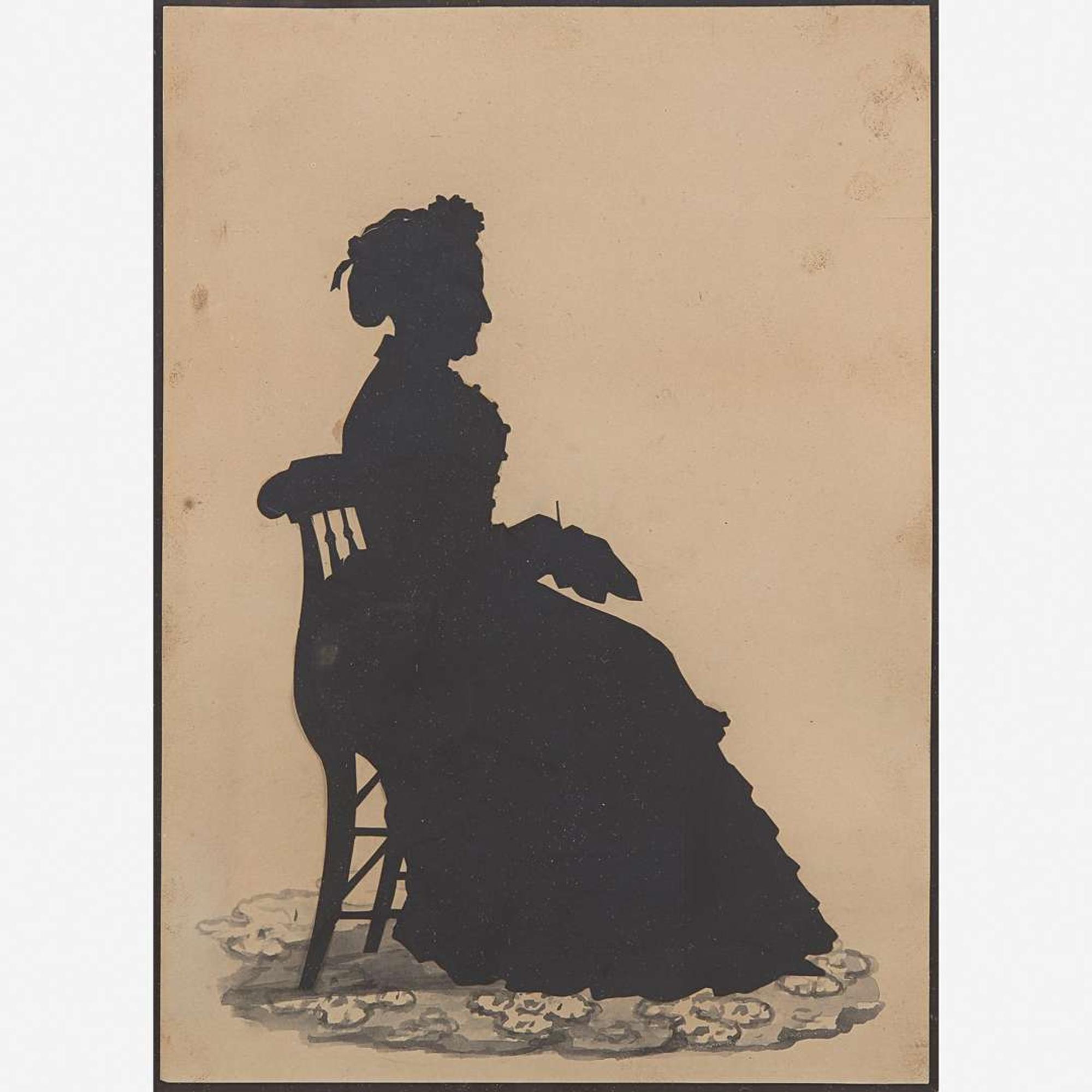 William Henry Brown (1808-1883) Portrait Silhouette of Elizabeth Nixon, Kane, PA, dated "August 1877"