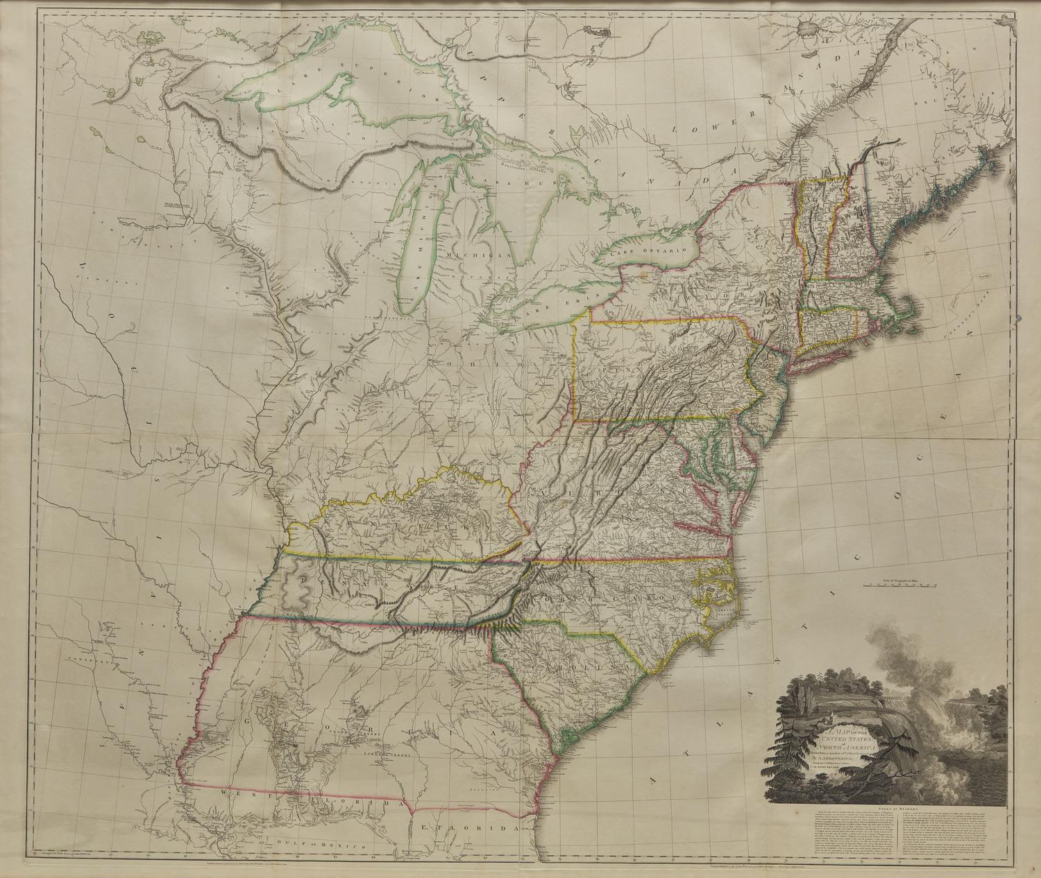 A Map of the United States of North America Drawn from a number of Critical Researches
