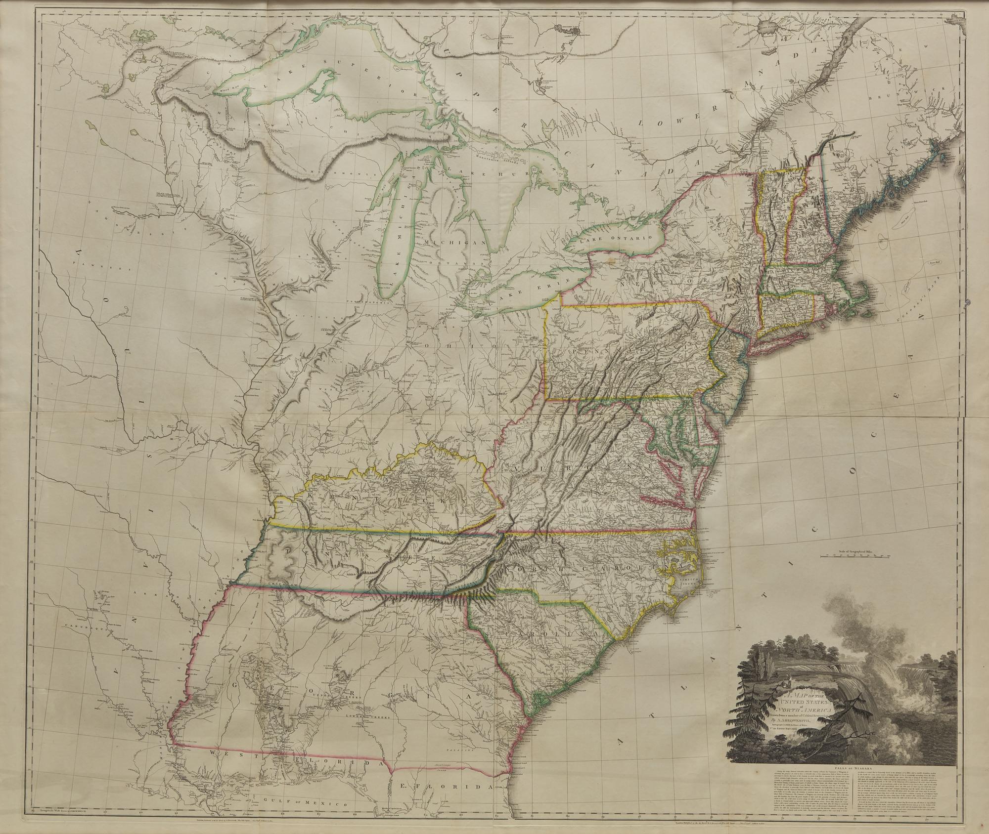 A Map of the United States of North America Drawn from a number of Critical Researches