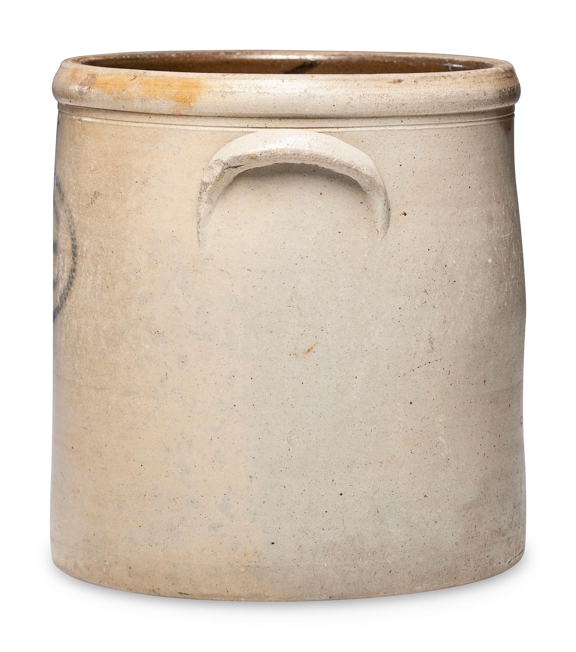 A Jacob Welch Four-Gallon Stoneware Crock