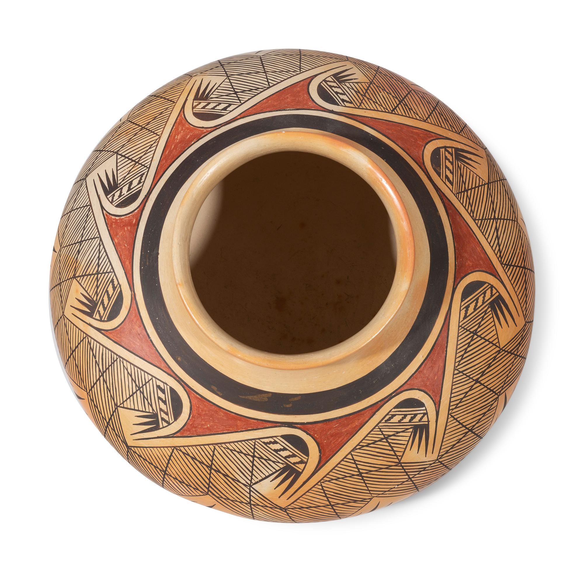 Polychrome Pottery Jar, with Migration Pattern