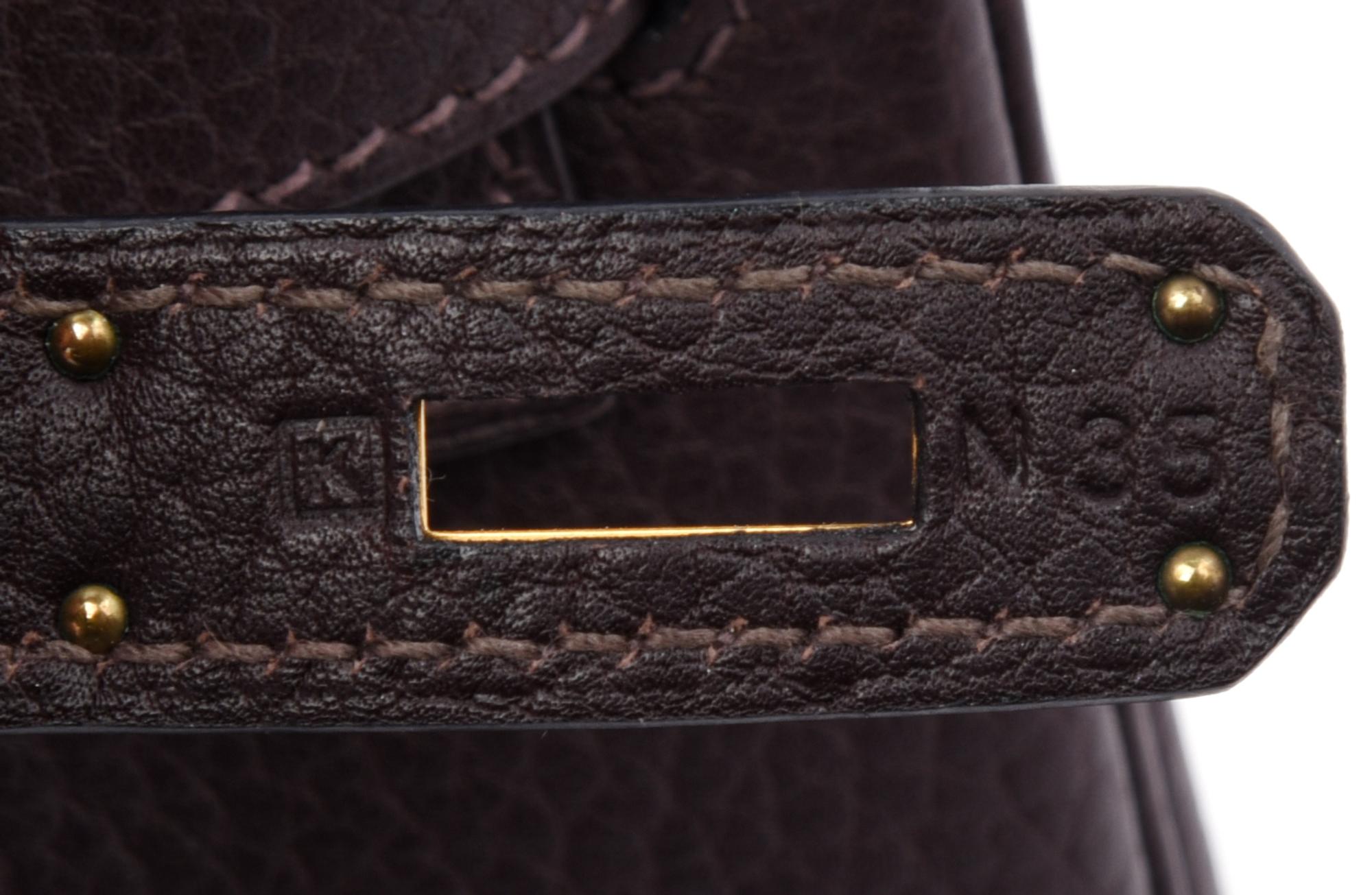 Hermès Kelly 32cm Dark Brown Togo Leather Handbag, 2007