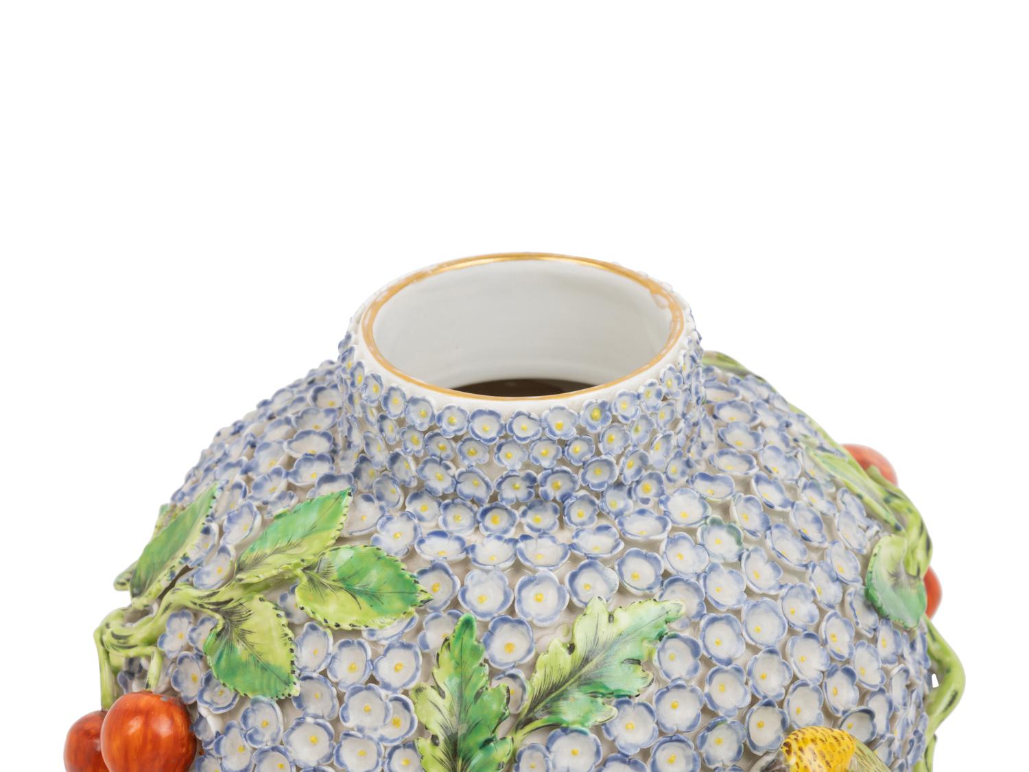 A German Porcelain 'Schneeballen' Urn and Cover Attributed to Meissen
