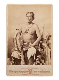 [NATIVE AMERICANS]. [BELL, C.M. (1848-1893), photographer]. Cabinet photograph of Navajo Chief Manuelito. [Washington, DC], ca 1874-1875.