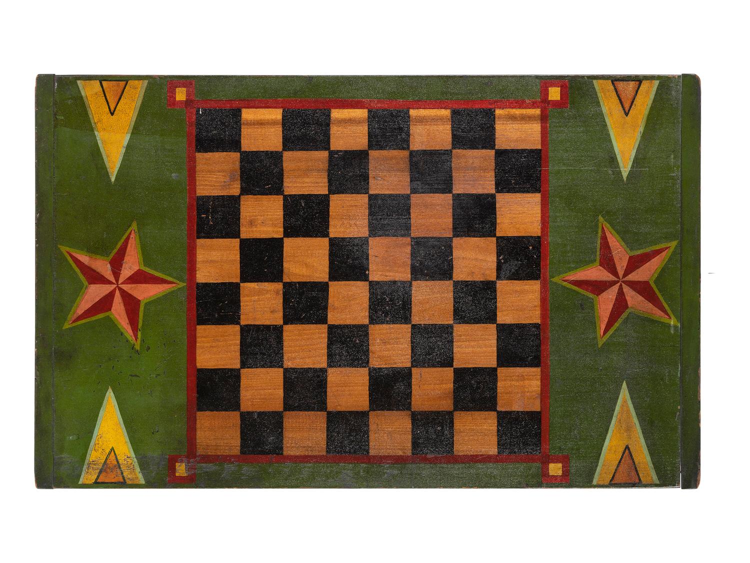 Two Polychrome Painted Game Boards