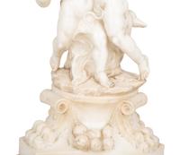 An Italian Carved Alabaster and Marble Table Lamp — 19TH CENTURY