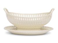 A Wedgwood Creamware Basket and Stand