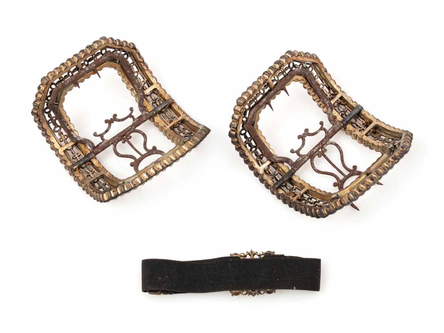 A Pair of Shoe Buckles with Bracelet, 18th Century
