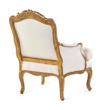 A Régence Giltwood Bergère Attributed to Jean-Étienne Saint Georges (French, 1723-1790)