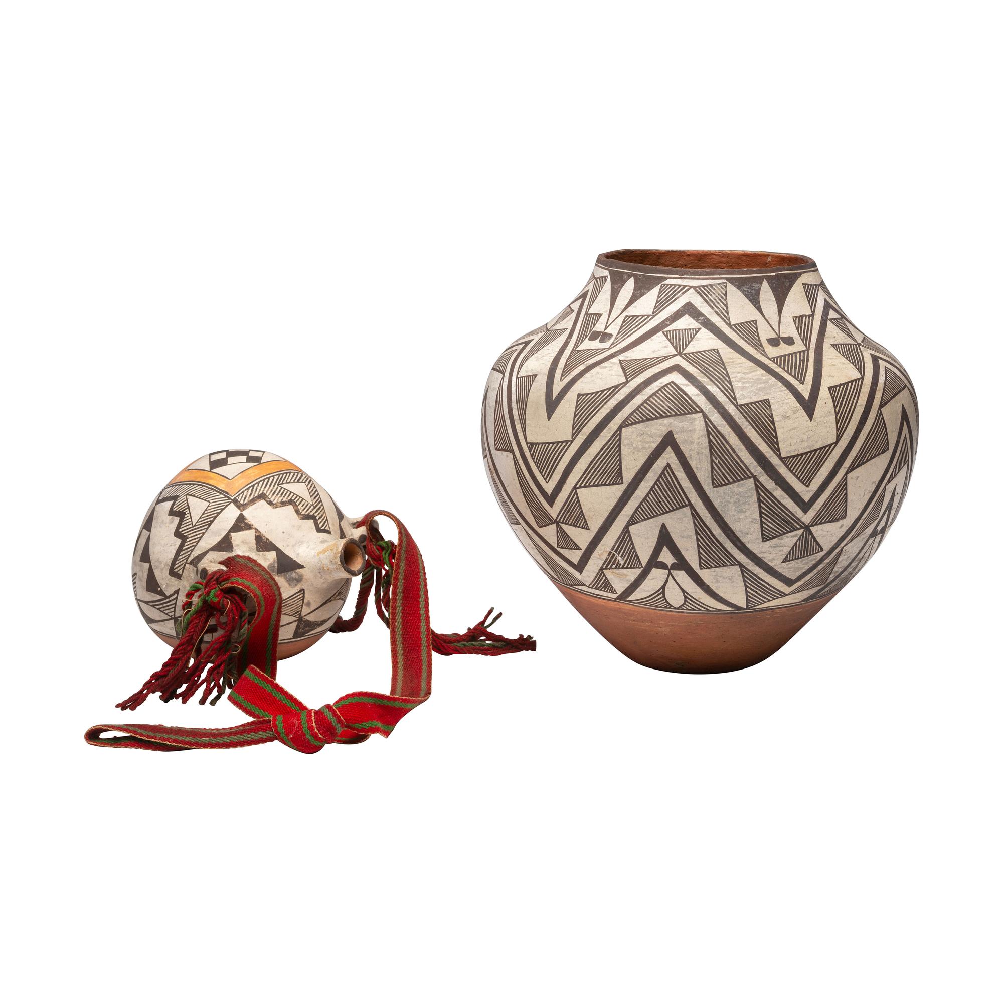Acoma Pottery Jar and Canteen