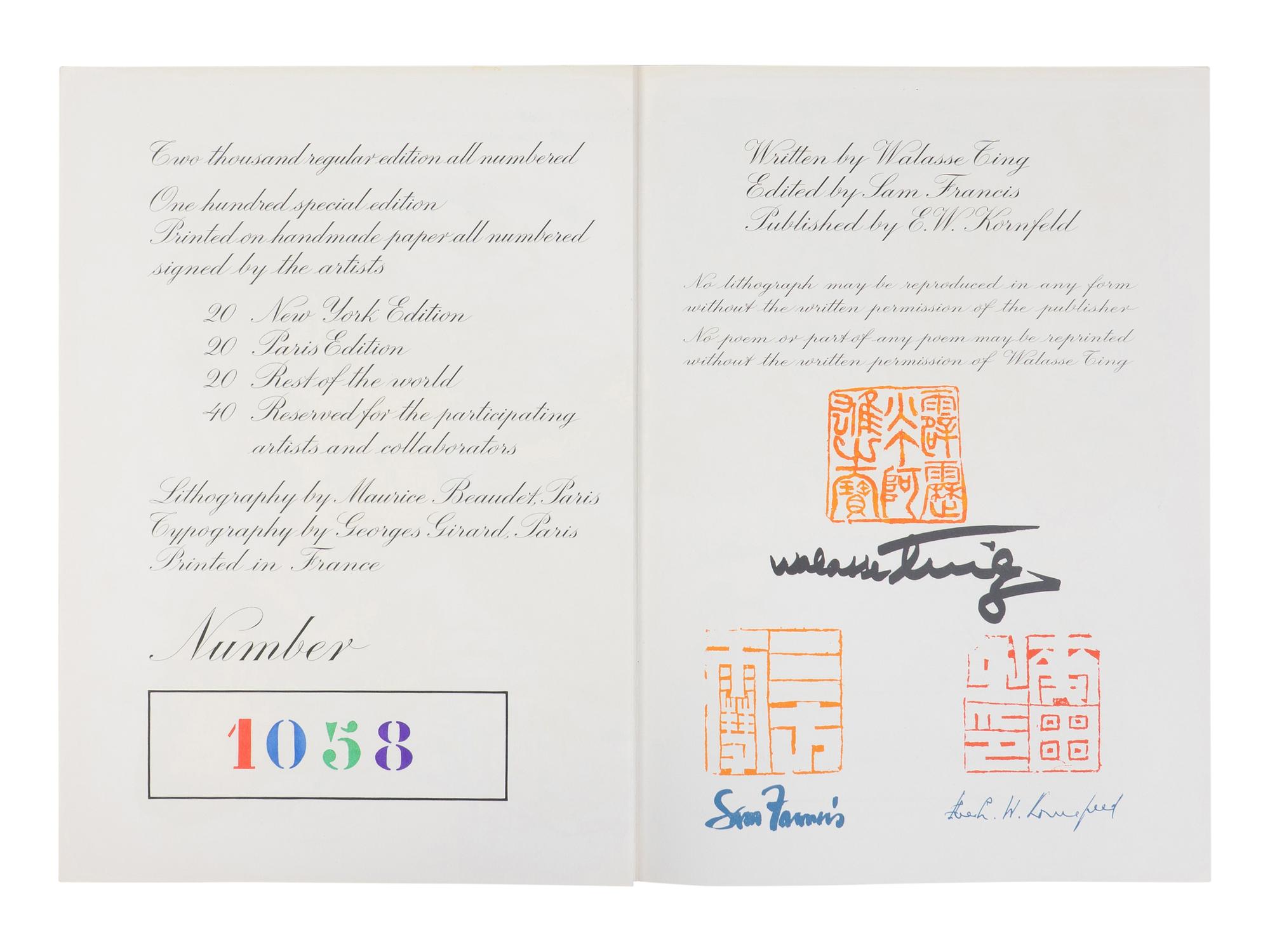 [ARTIST BOOK]. TING, Walasse (1929-2010). 1 Cent Life . Bern: E.W. Kornfeld, 1964.