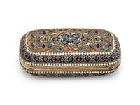 A Russian Silver-Gilt and Enamel Change Purse
