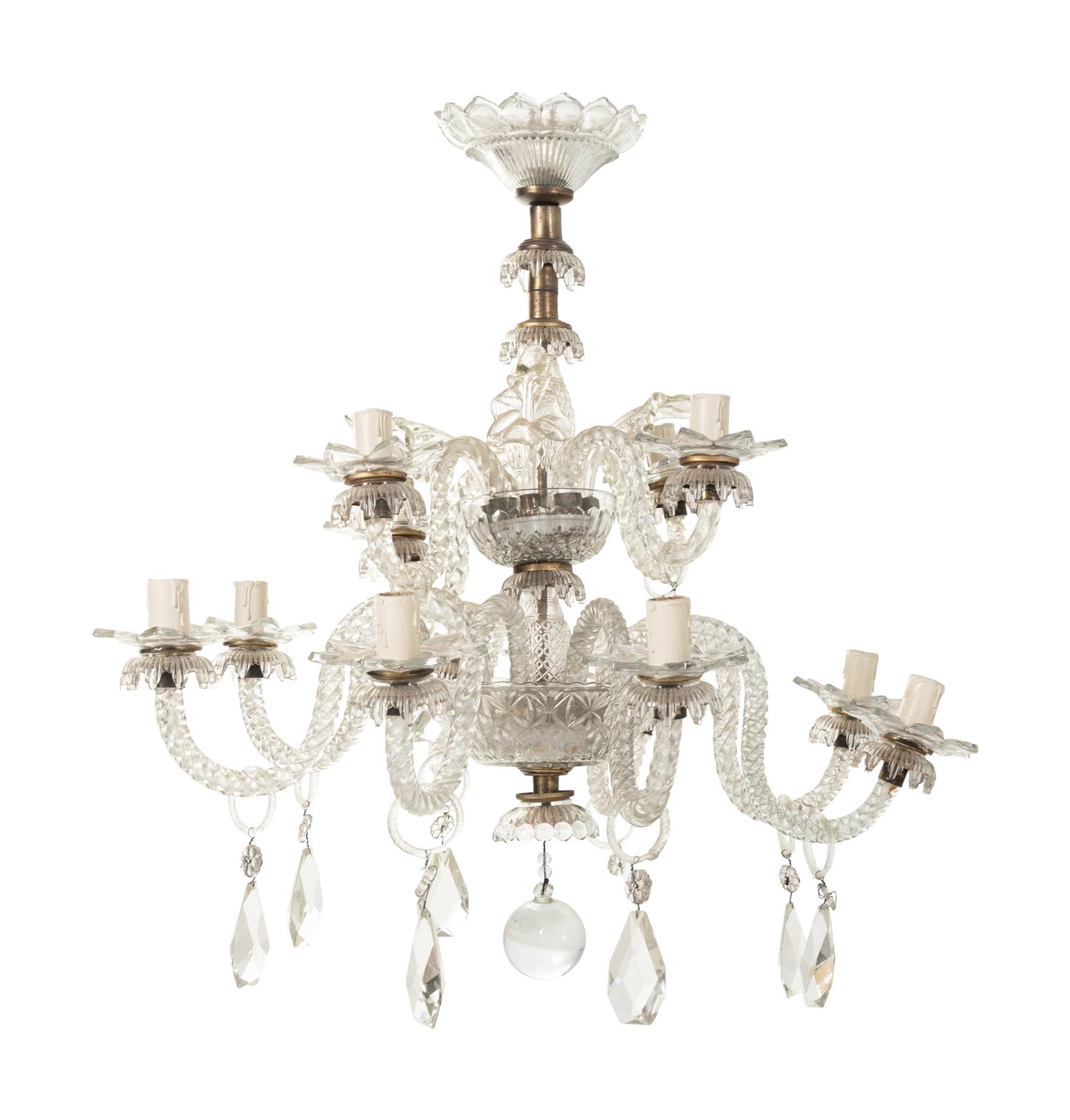 A Continental Cut Glass Chandelier