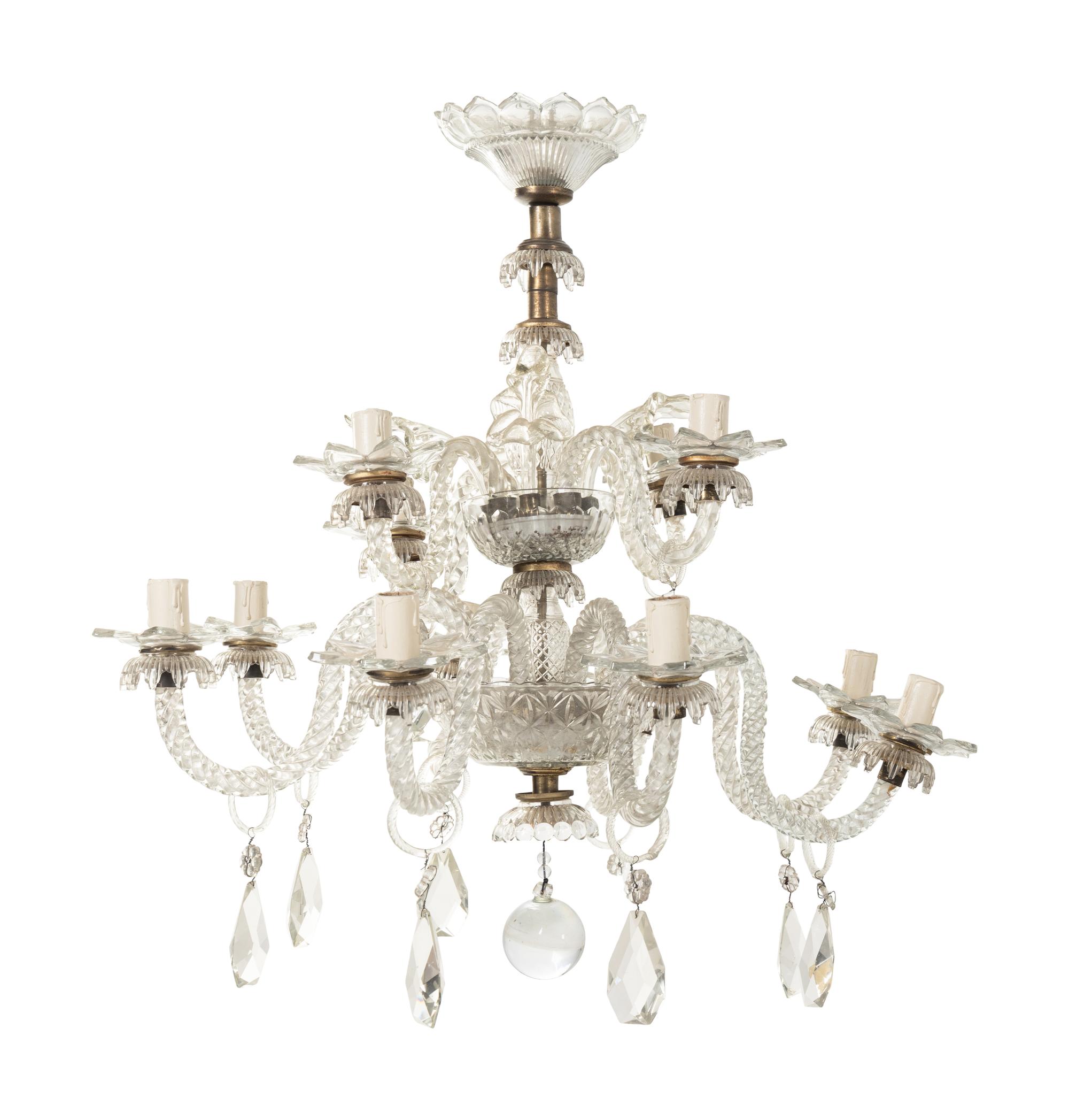 A Continental Cut Glass Chandelier