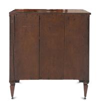 A Regency Lacquer Panel-Inset Mahogany and Marquetry Cabinet