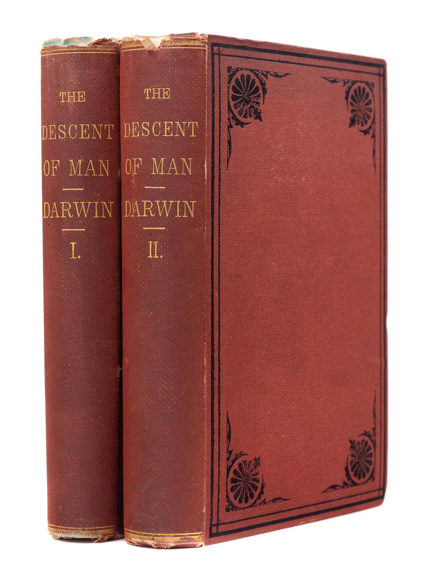 DARWIN, Charles (1809-1882). The Descent of Man and Selection in Relation to Sex. New York: D. Appleton and Company, 1871.
