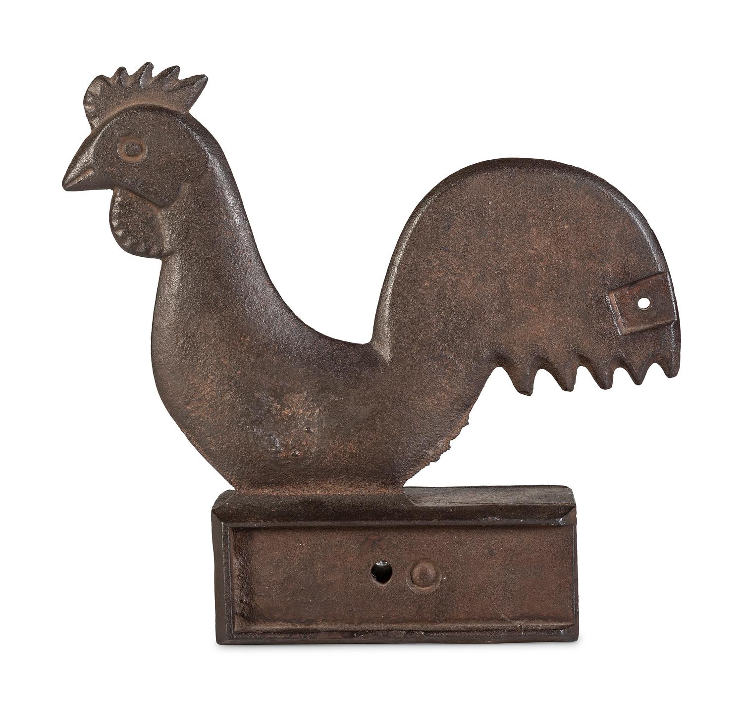 A Cast Iron Rooster Windmill Weight