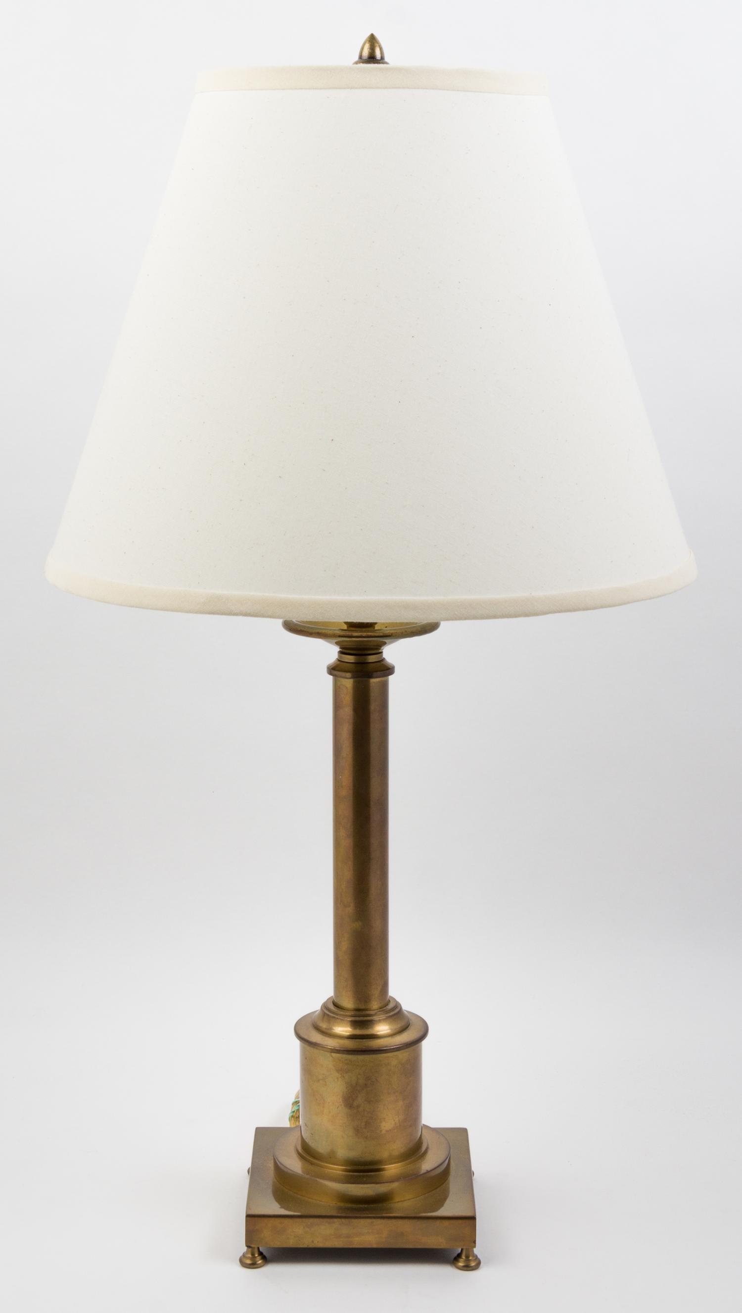 A Brass Table Lamp Height of brass 15 1/4 inches.