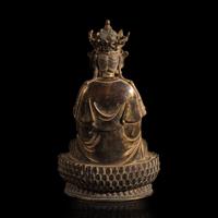A Chinese Patinated Bronze Bodhisattva, 20th Century 近代 銅觀音坐像