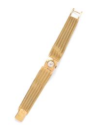 18K YELLOW GOLD AND DIAMOND WRISTWATCH
