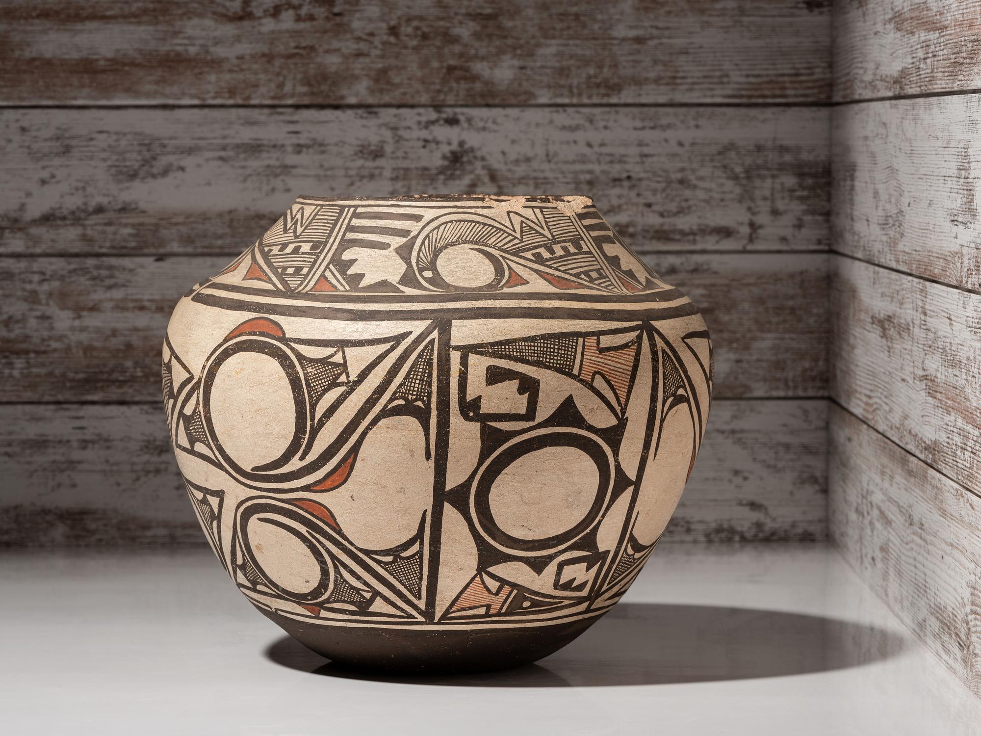 Zuni Polychrome Pottery Olla
