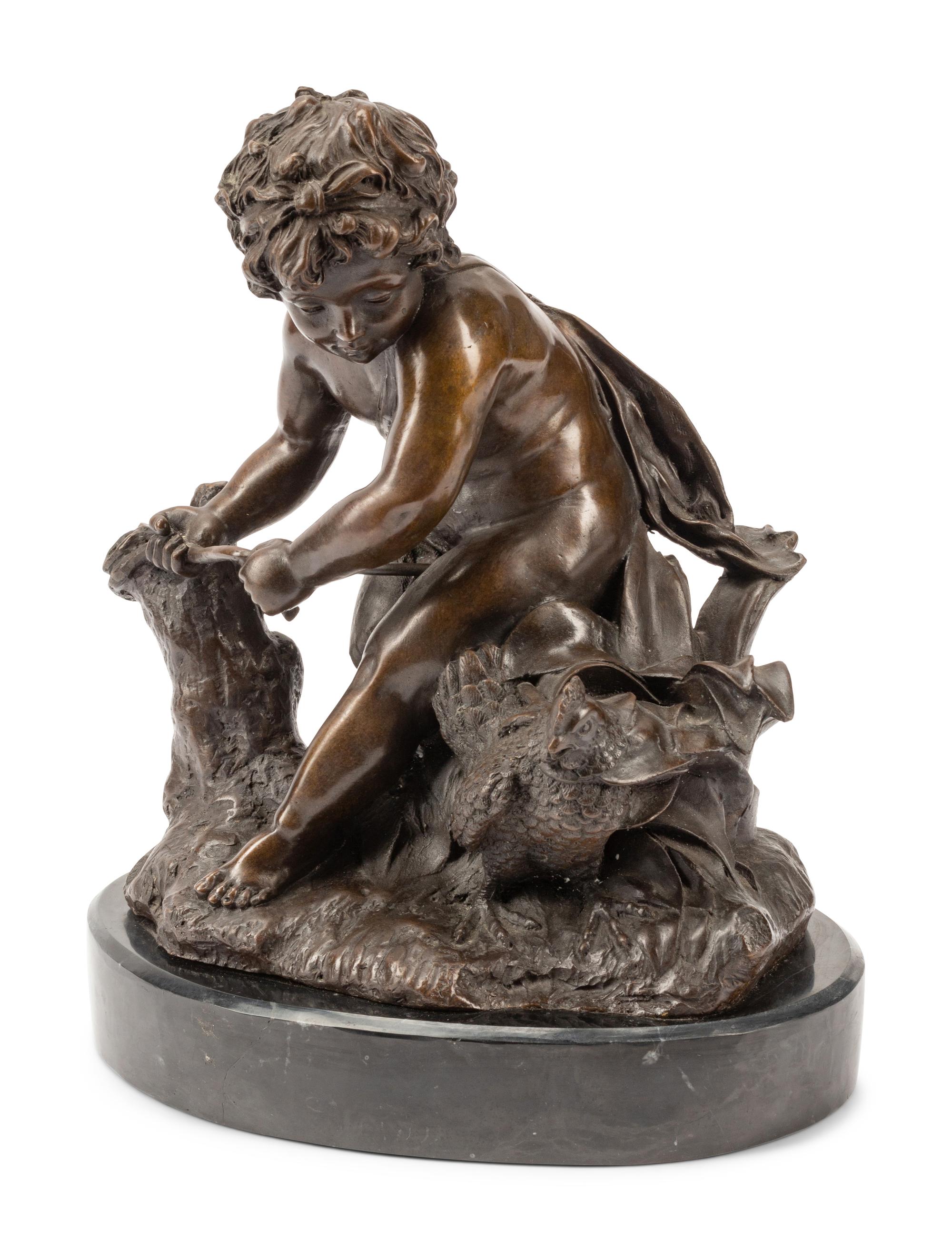 A Continental Patinated Bronze Figural Group